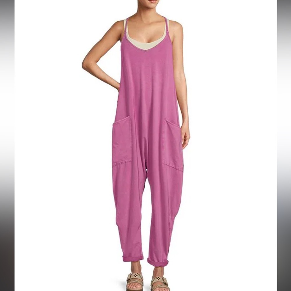 **FREE PEOPLE** FP Movement Sleeveless ankle length jumpsuit: RASPBERRY: XS: NWT